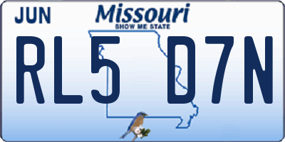 MO license plate RL5D7N