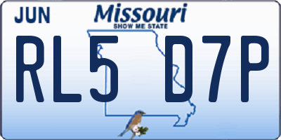 MO license plate RL5D7P