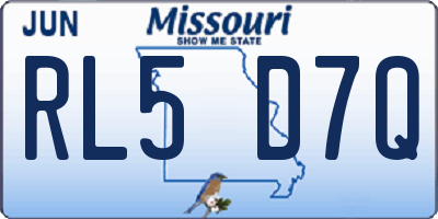 MO license plate RL5D7Q