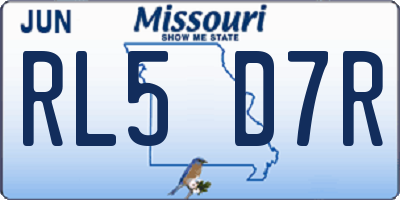 MO license plate RL5D7R