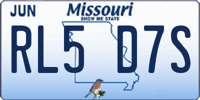 MO license plate RL5D7S