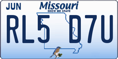 MO license plate RL5D7U