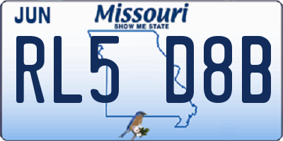 MO license plate RL5D8B