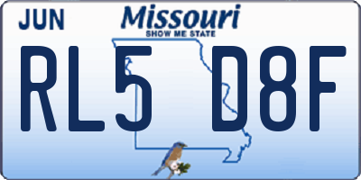 MO license plate RL5D8F