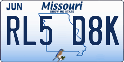 MO license plate RL5D8K