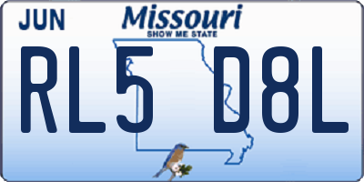 MO license plate RL5D8L