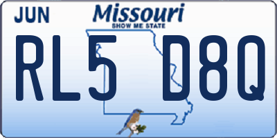 MO license plate RL5D8Q