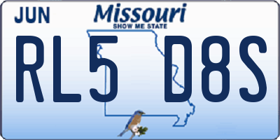 MO license plate RL5D8S