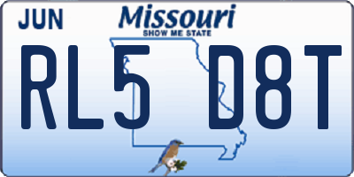 MO license plate RL5D8T