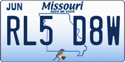 MO license plate RL5D8W