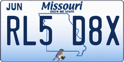 MO license plate RL5D8X