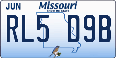 MO license plate RL5D9B