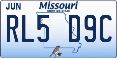 MO license plate RL5D9C
