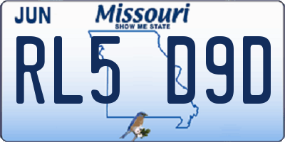 MO license plate RL5D9D
