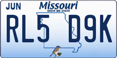 MO license plate RL5D9K