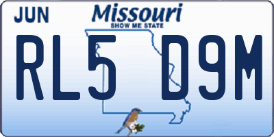 MO license plate RL5D9M