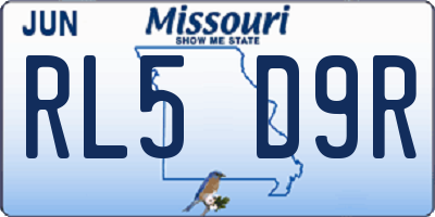 MO license plate RL5D9R