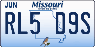 MO license plate RL5D9S