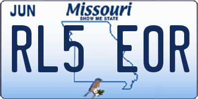 MO license plate RL5E0R