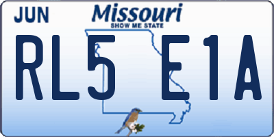 MO license plate RL5E1A