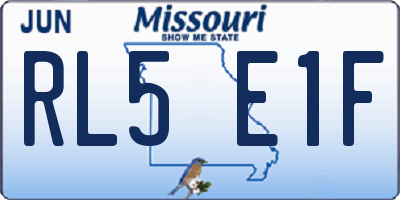 MO license plate RL5E1F