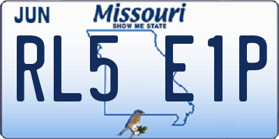 MO license plate RL5E1P