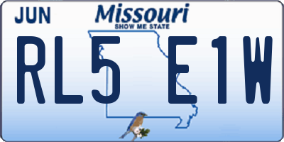 MO license plate RL5E1W