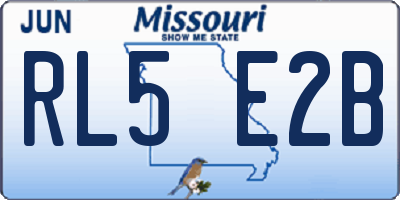 MO license plate RL5E2B