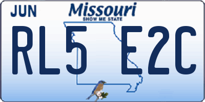 MO license plate RL5E2C