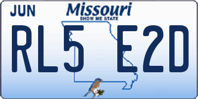 MO license plate RL5E2D
