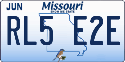 MO license plate RL5E2E