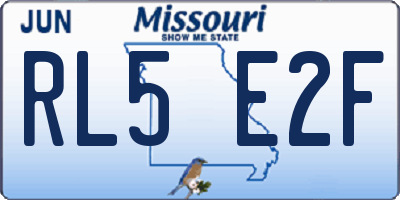 MO license plate RL5E2F