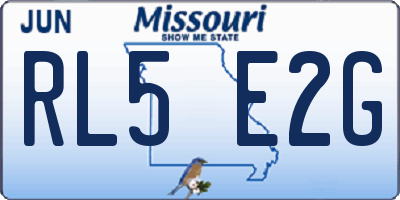 MO license plate RL5E2G