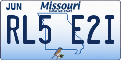 MO license plate RL5E2I