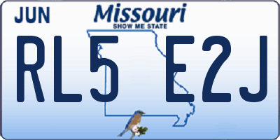 MO license plate RL5E2J
