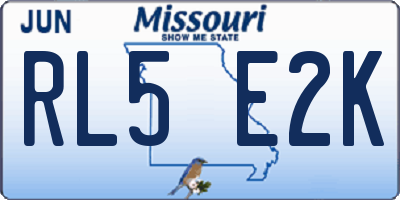 MO license plate RL5E2K