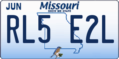 MO license plate RL5E2L