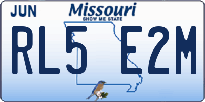 MO license plate RL5E2M
