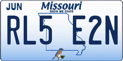 MO license plate RL5E2N