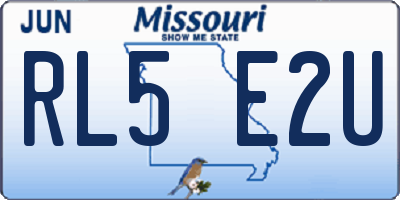 MO license plate RL5E2U