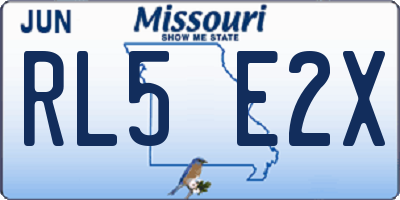 MO license plate RL5E2X