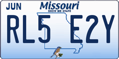 MO license plate RL5E2Y