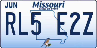 MO license plate RL5E2Z