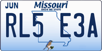 MO license plate RL5E3A