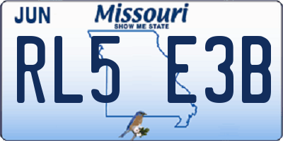 MO license plate RL5E3B