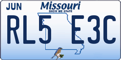 MO license plate RL5E3C