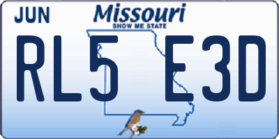MO license plate RL5E3D