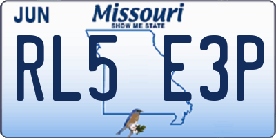 MO license plate RL5E3P