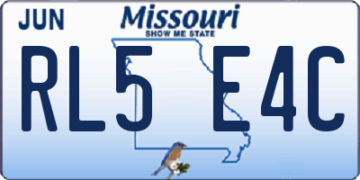 MO license plate RL5E4C