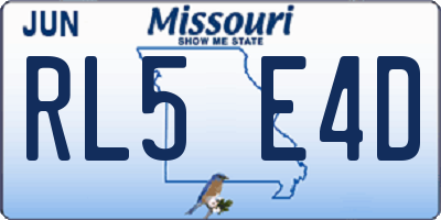 MO license plate RL5E4D